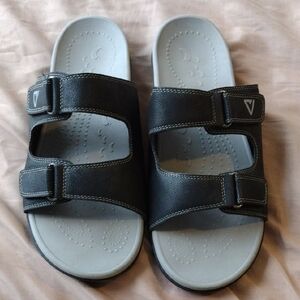 V Step Black Slide Orrhopedic Arch Support Sandals